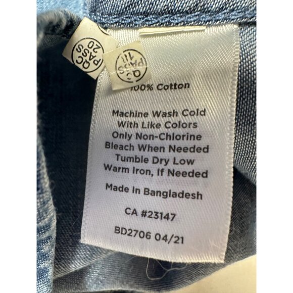 NEW Talbots Denim Chambray Shirt 2X Blue Button Front Long Sleeve Plus Size - Picture 7 of 7